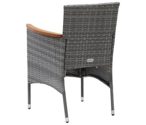 Sodo Komplektas Su Pagalvėlėmis, 9 Dalių, Pilkas, Poliratanas