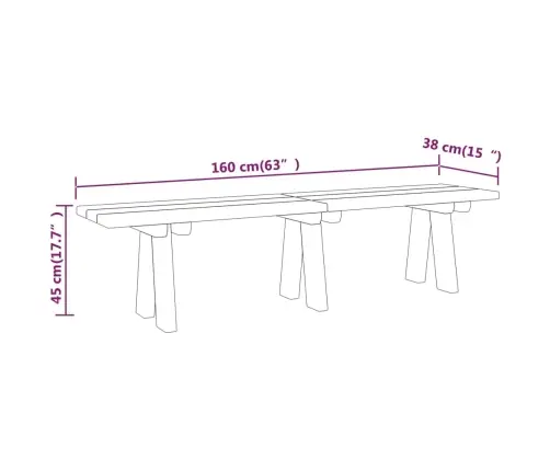 Dārza Sols, 160 Cm, Impregnēts Priedes Masīvkoks Vidaxl