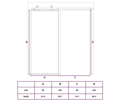 Stumdomos Durys, Baltos, 90X205cm Esg Stiklas Ir Aliuminis