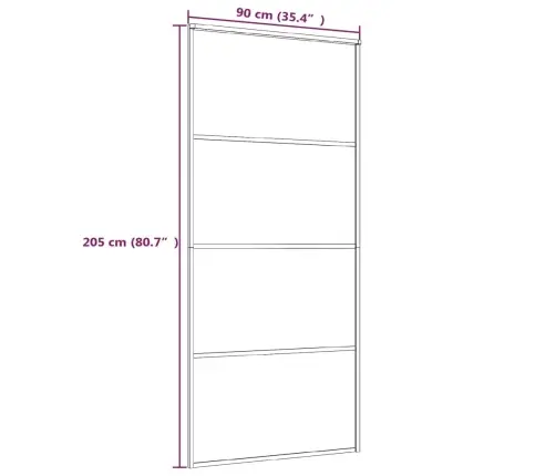 Stumdomos Durys, Baltos, 90X205cm Esg Stiklas Ir Aliuminis