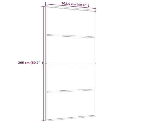 Stumdomos Durys, Juodos, 102,5X205cm Esg Stiklas Ir Aliuminis
