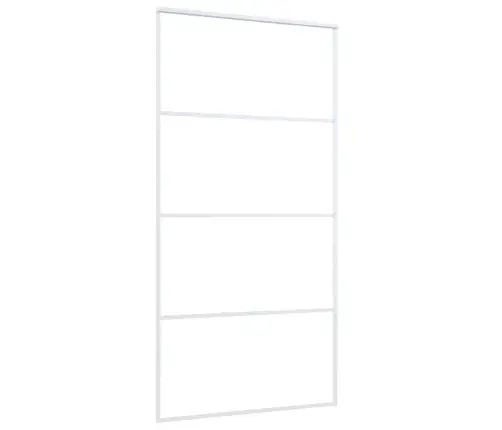 Bīdāmās Durvis, 102,5X205 Cm, Esg Stikls, Balts Alumīnijs Vidaxl