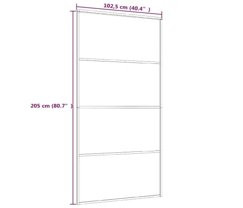Bīdāmās Durvis, 102,5X205 Cm, Esg Stikls, Balts Alumīnijs Vidaxl