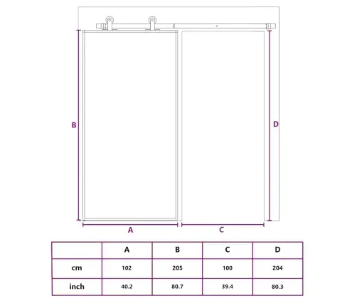 Bīdāmās Durvis, 102,5X205 Cm, Esg Stikls, Balts Alumīnijs Vidaxl