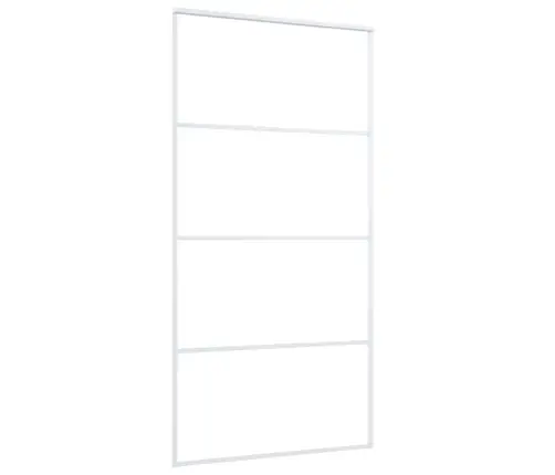 Bīdāmās Durvis, 102,5X205 Cm, Esg Stikls, Balts Alumīnijs Vidaxl