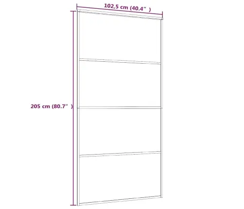 Bīdāmās Durvis, 102,5X205 Cm, Esg Stikls, Balts Alumīnijs Vidaxl