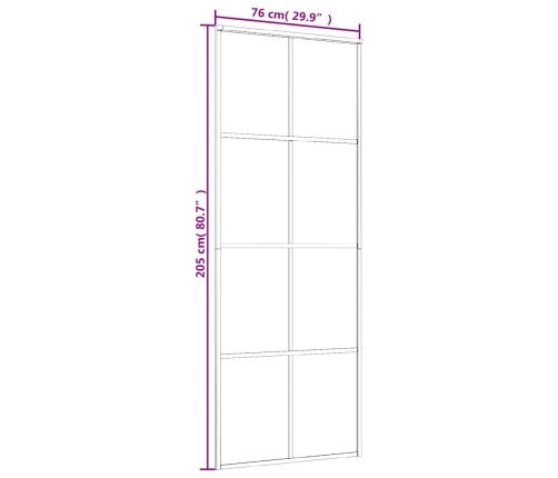 Lükanduks Must 76X205 Cm Esg Klaas Ja Alumiinium