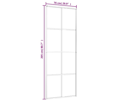 Stumdomos Durys, Baltos, 76X205cm Esg Stiklas Ir Aliuminis