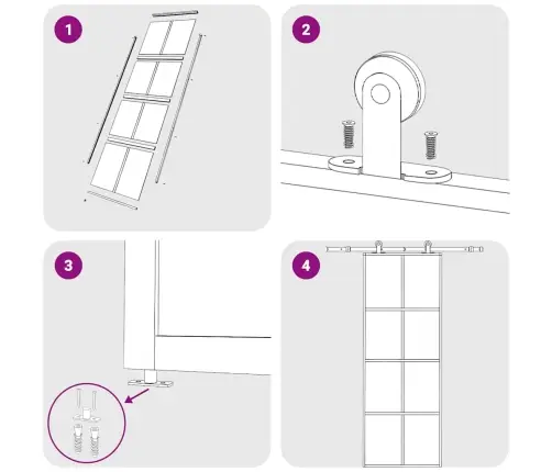 Bīdāmās Durvis, 76X205 Cm, Matēts Esg Stikls, Balts Alumīnijs Vidaxl