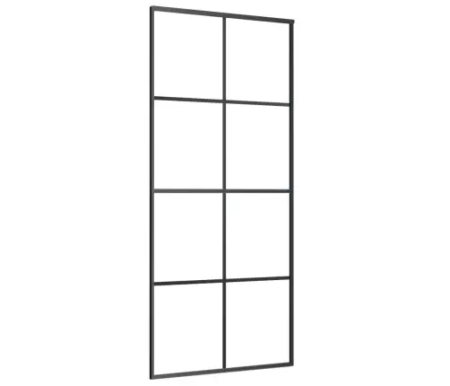 Bīdāmās Durvis, Melnas, 90X205 Cm, Esg Stikls Un Alumīnijs Vidaxl