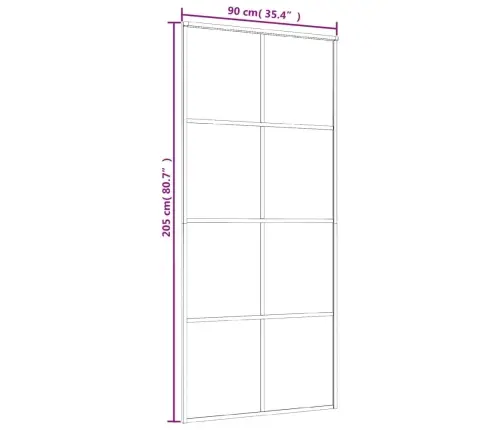 Bīdāmās Durvis, Melnas, 90X205 Cm, Esg Stikls Un Alumīnijs Vidaxl