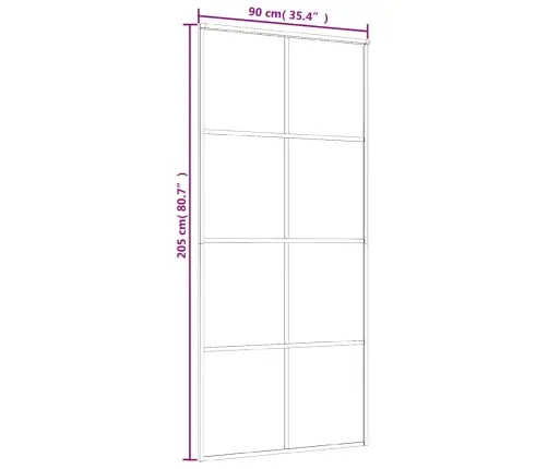 Stumdomos Durys, Juodos, 90X205cm Esg Stiklas Ir Aliuminis