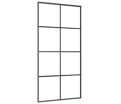 Stumdomos Durys, Juodos, 102,5X205cm Esg Stiklas Ir Aliuminis