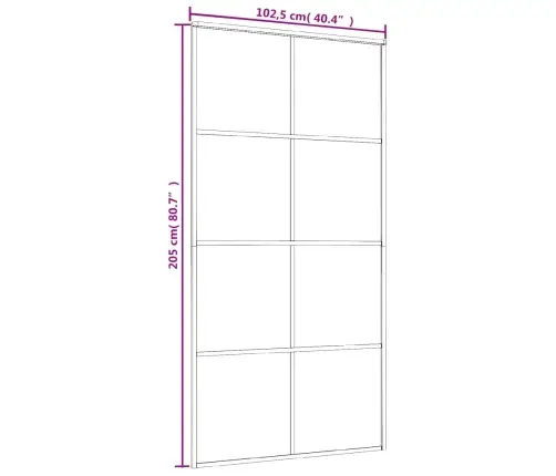 Stumdomos Durys, Juodos, 102,5X205cm Esg Stiklas Ir Aliuminis
