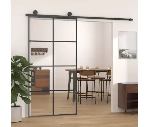 Stumdomos Durys, Juodos, 102,5X205cm Esg Stiklas Ir Aliuminis