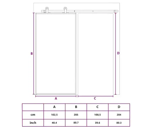 Stumdomos Durys, Baltos, 102,5X205cm Esg Stiklas Ir Aliuminis