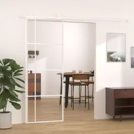 Stumdomos Durys, Baltos, 76X205cm Esg Stiklas Ir Aliuminis