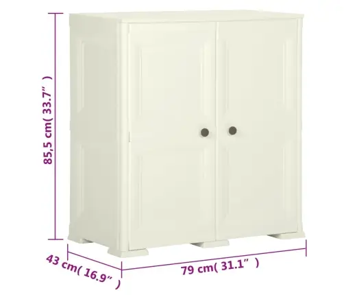 Plastikinė Spintelė, Vanilinė, 79X43X85,5cm Medienos Dizaino