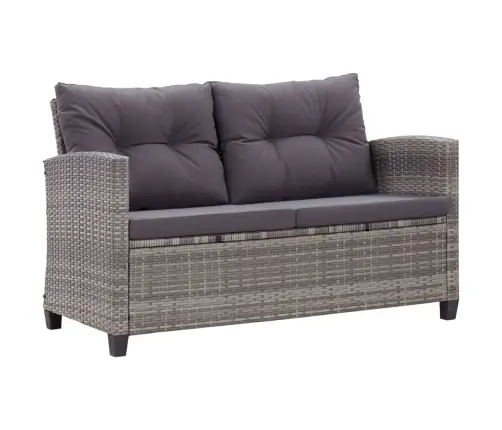 3-Daļīgs Dārza Mēbeļu Komplekts, Matrači, Rotangpalma, Pelēks Vidaxl