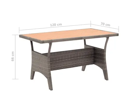 3-Daļīgs Dārza Mēbeļu Komplekts, Matrači, Rotangpalma, Pelēks Vidaxl