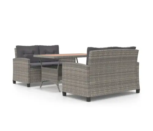 3-Daļīgs Dārza Mēbeļu Komplekts, Pe Rotangpalma, Akācijas Koks Vidaxl