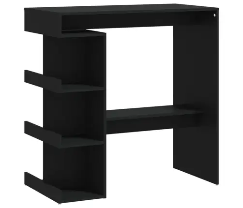 Bāra Galds Ar Plauktu, Melns, 100X50X101,5Cm, Inženierijas Koks Vidaxl