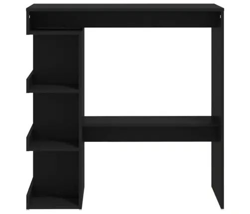 Bāra Galds Ar Plauktu, Melns, 100X50X101,5Cm, Inženierijas Koks Vidaxl