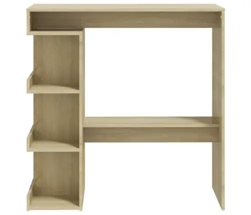 Bāra Galds Ar Plauktu, Ozola, 100X50X101,5Cm, Inženierijas Koks Vidaxl