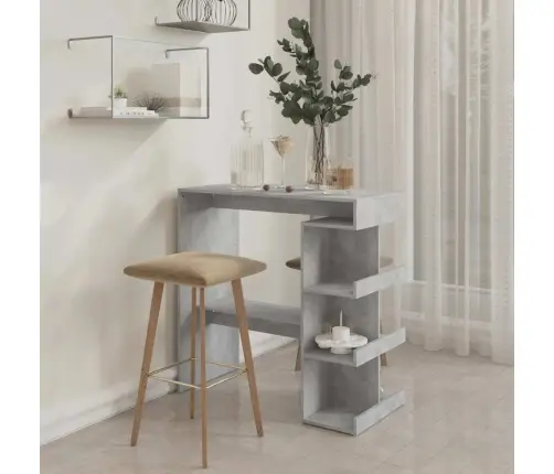 Baarilaud Riiuliga, Betoonhall, 100X50X101,5cm Tehispuit