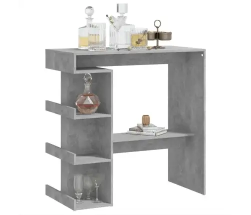 Baarilaud Riiuliga, Betoonhall, 100X50X101,5cm Tehispuit