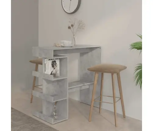 Baarilaud Riiuliga, Betoonhall, 100X50X101,5cm Tehispuit