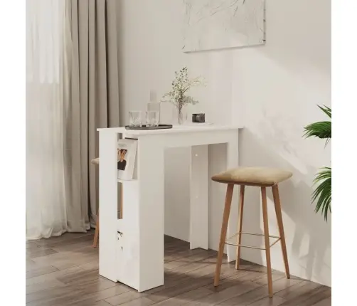 Baro Stalas Su Lentyna, Baltas, 102X50X103,5cm Mediena