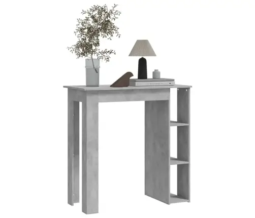 Bāra Galds Ar Plauktu, Pelēks, 102X50X103,5Cm Inženierijas Koks Vidaxl