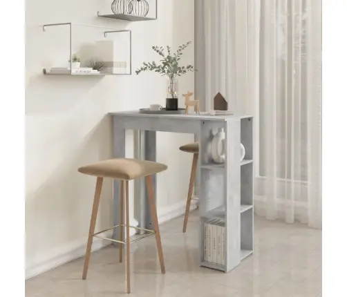 Bāra Galds Ar Plauktu, Pelēks, 102X50X103,5Cm Inženierijas Koks Vidaxl