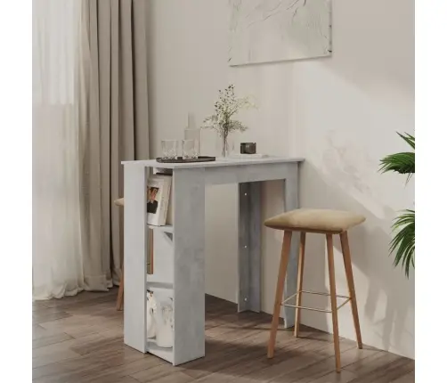 Bāra Galds Ar Plauktu, Pelēks, 102X50X103,5Cm Inženierijas Koks Vidaxl