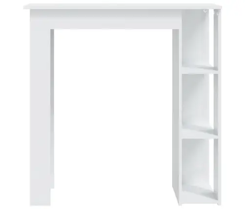 Bāra Galds Ar Plauktu, Spīdīgs, Balts, 102X50X103,5 Cm Vidaxl