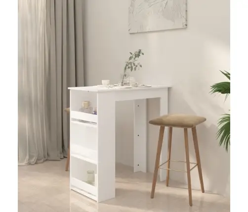 Baarilaud Riiuliga, Valge, 102X50X103,5 cm Tehispuit