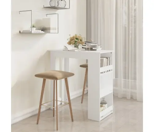 Baarilaud Riiuliga, Valge, 102X50X103,5 cm Tehispuit