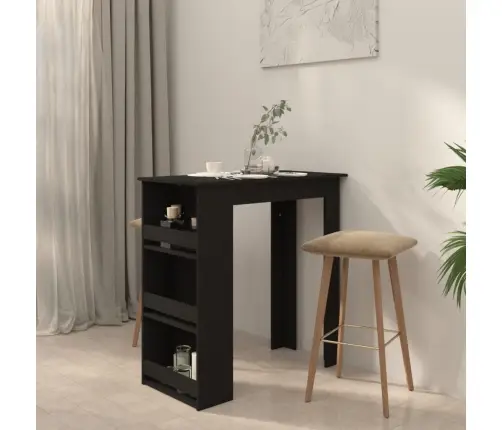 Baarilaud Riiuliga, Must, 102X50X103,5 cm Tehispuit