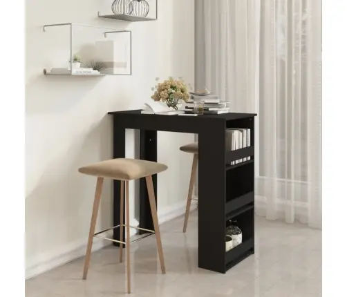 Baarilaud Riiuliga, Must, 102X50X103,5 cm Tehispuit