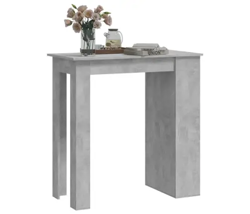 Bāra Galds Ar Plauktu, Betona Pelēks, 102X50X103,5 Cm Vidaxl