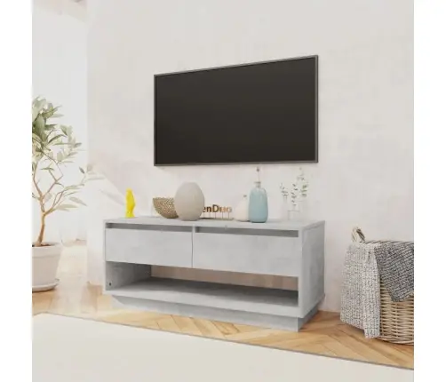 Tv Skapītis, Betona Pelēks, 102X41X44 Cm, Inženierijas Koks Vidaxl