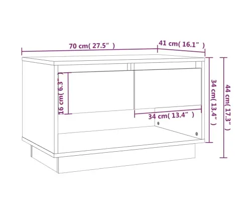 Telerikapp, Betoonhall, 70X41X44 cm Tehispuit