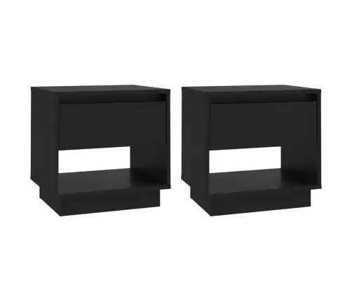 Naktsskapīši, 2 Gab., Melni, 45X34X44 Cm, Inženierijas Koks Vidaxl