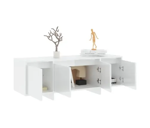 Telerikapp, Kõrgläikega Valge, 120X30X40,5 cm Tehispuit