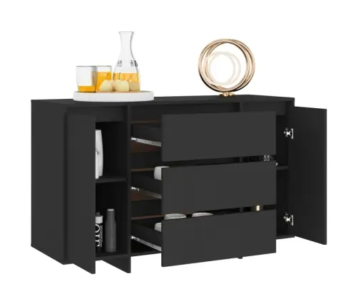 Kumode Ar 3 Atvilktnēm, Melns, 120X41X75 Cm Inženierijas Koks Vidaxl Kumode Ar 3 Atvilktnēm, Melns, 120X41X75 Cm Inženierijas Koks Vidaxl