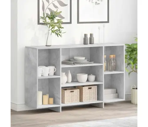 Kumode, Betona Pelēka, 120X30X75 Cm, Inženierijas Koks Vidaxl