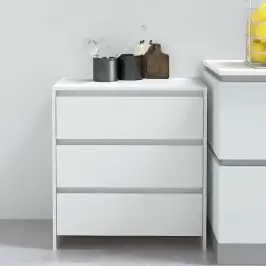 Kumode, Balta, 70X41X75 Cm, Inženierijas Koks Vidaxl