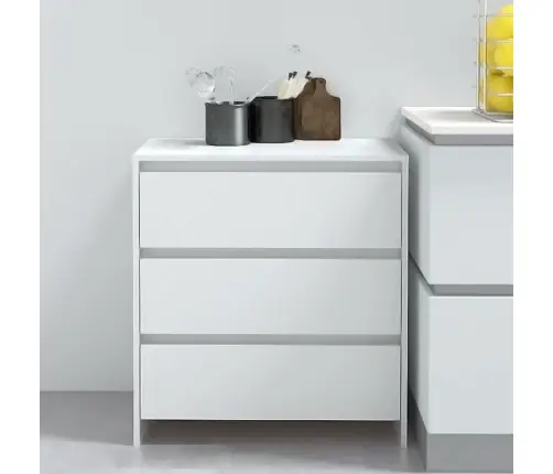 Šoninė Spintelė, Baltos Spalvos, 70X41X75cm Apdirbta Mediena