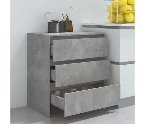 Kumode, Betona Pelēka, 70X41X75 Cm, Inženierijas Koks Vidaxl